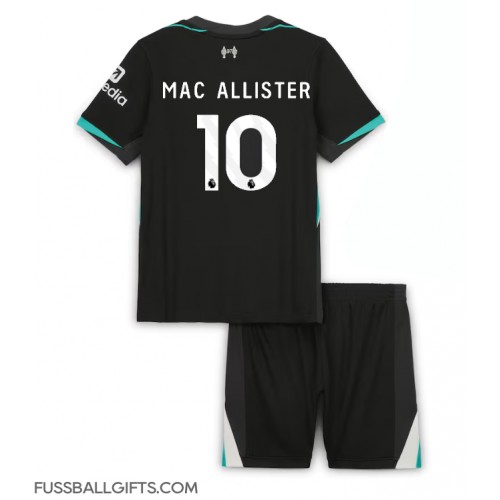 Liverpool Alexis Mac Allister #10 Fußballbekleidung Auswärtstrikot Kinder 2024-25 Kurzarm (+ kurze hosen)